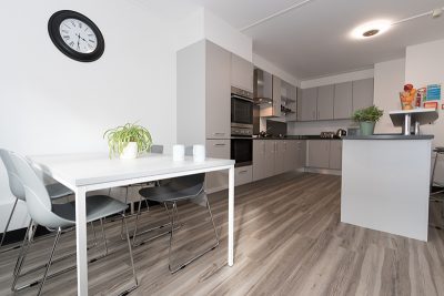 a modern kitchen with appliances